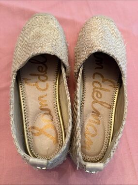 Sam Edelman Natural Beige Woven Espadrille Flats